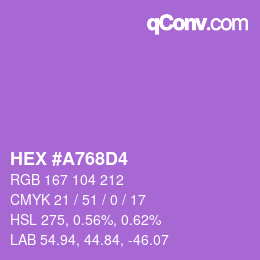 颜色代码: HEX #A768D4 | qconv.com