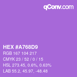 颜色代码: HEX #A768D9 | qconv.com