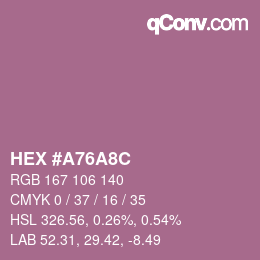 Color code: HEX #A76A8C | qconv.com