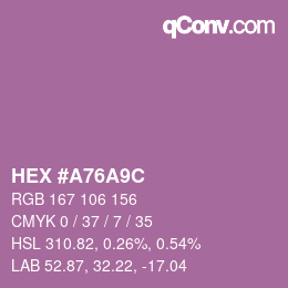 Color code: HEX #A76A9C | qconv.com