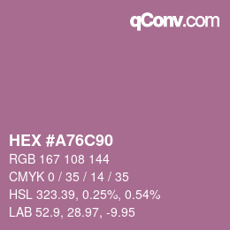颜色代码: HEX #A76C90 | qconv.com