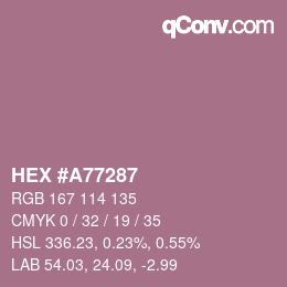 Código de color: HEX #A77287 | qconv.com