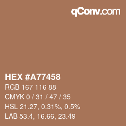 Código de color: HEX #A77458 | qconv.com