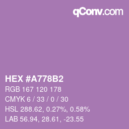 カラーコード: HEX #A778B2 | qconv.com