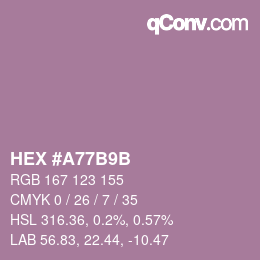 颜色代码: HEX #A77B9B | qconv.com