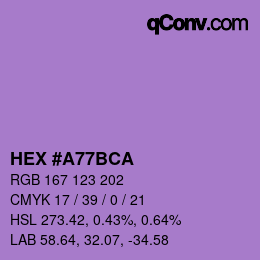 Código de color: HEX #A77BCA | qconv.com