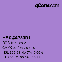 Farbcode: HEX #A780D1 | qconv.com