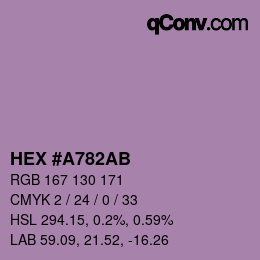Farbcode: HEX #A782AB | qconv.com