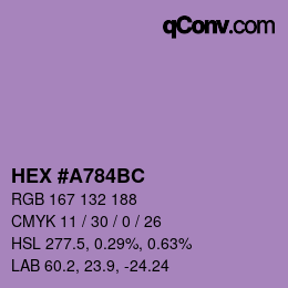 Color code: HEX #A784BC | qconv.com
