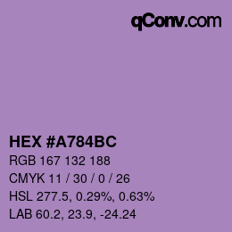 Color code: HEX #A784BC | qconv.com