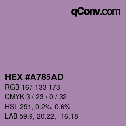 Color code: HEX #A785AD | qconv.com