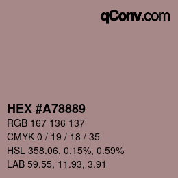 Color code: HEX #A78889 | qconv.com