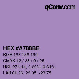 Color code: HEX #A788BE | qconv.com