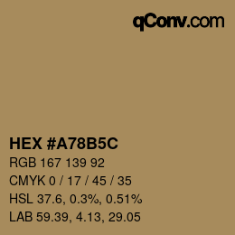 Código de color: HEX #A78B5C | qconv.com