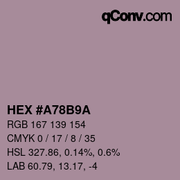 Código de color: HEX #A78B9A | qconv.com