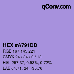 Color code: HEX #A791DD | qconv.com