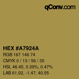 颜色代码: HEX #A7924A | qconv.com