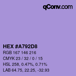 Color code: HEX #A792D8 | qconv.com