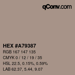 Color code: HEX #A79387 | qconv.com