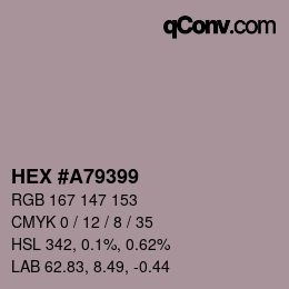 Color code: HEX #A79399 | qconv.com