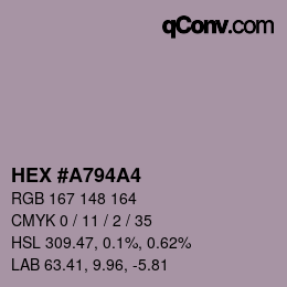 Color code: HEX #A794A4 | qconv.com