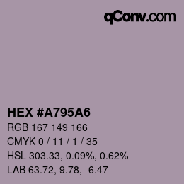 颜色代码: HEX #A795A6 | qconv.com