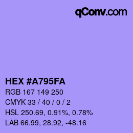 颜色代码: HEX #A795FA | qconv.com