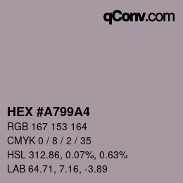 カラーコード: HEX #A799A4 | qconv.com