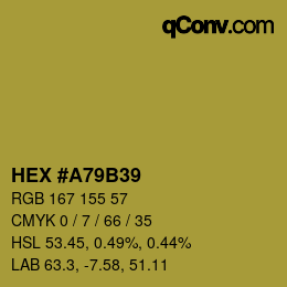 Color code: HEX #A79B39 | qconv.com