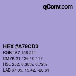 Código de color: HEX #A79CD3 | qconv.com
