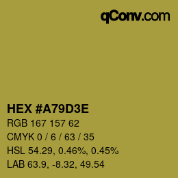 Color code: HEX #A79D3E | qconv.com