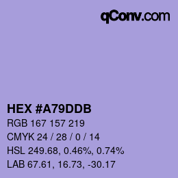カラーコード: HEX #A79DDB | qconv.com