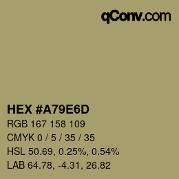 颜色代码: HEX #A79E6D | qconv.com