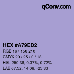颜色代码: HEX #A79ED2 | qconv.com