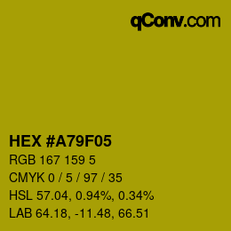 Color code: HEX #A79F05 | qconv.com