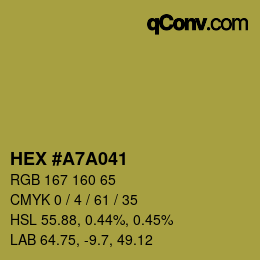 Color code: HEX #A7A041 | qconv.com