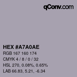 Código de color: HEX #A7A0AE | qconv.com