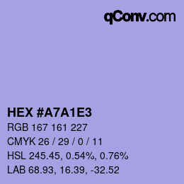 Color code: HEX #A7A1E3 | qconv.com