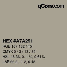 Color code: HEX #A7A291 | qconv.com