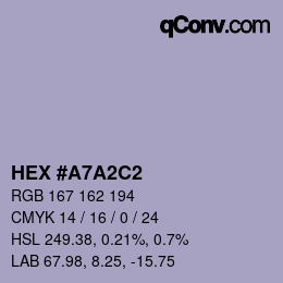 カラーコード: HEX #A7A2C2 | qconv.com