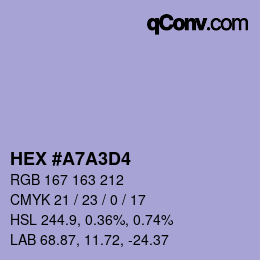 カラーコード: HEX #A7A3D4 | qconv.com