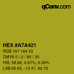 Color code: HEX #A7A421 | qconv.com