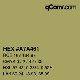 Color code: HEX #A7A461 | qconv.com