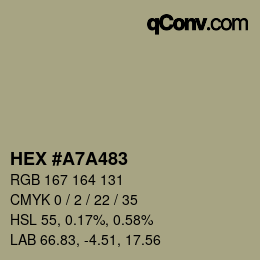 Color code: HEX #A7A483 | qconv.com