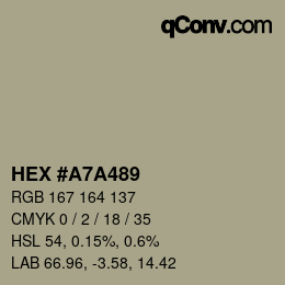 Código de color: HEX #A7A489 | qconv.com