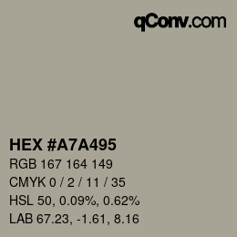 Color code: HEX #A7A495 | qconv.com