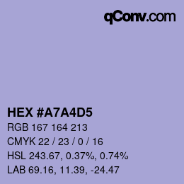 Color code: HEX #A7A4D5 | qconv.com