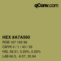 Color code: HEX #A7A560 | qconv.com
