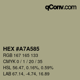 Código de color: HEX #A7A585 | qconv.com