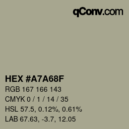 カラーコード: HEX #a7a68f | qconv.com